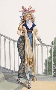 A country style walking dress, illustration from Journal des Dames et des Modes, 1797