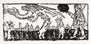 A Dragon, Goats Aflame Jumping in the Air, Le Chemin of St James by French School