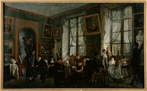 A female drawing class
