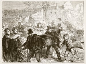 A funeral during the siege, March 1871, illustration from Cassells History of the War between France and Germany, 1870-1871 by French School