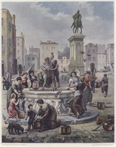 A Group of Women Collecting Water from a Well in Venice