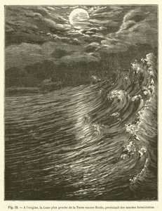 Originally, the Moon, Closer to the Earth and Still Fluid, Produced Formidable Tides by French School
