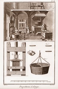 A Paper Mill - Stationery: Collage - The Great Encyclopedie, ou Dictionnaire Raisonne des Sciences, des Arts et des Metiers by Denis Diderot and Jean d