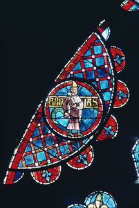 A prophet, detail (north rose window) by French School