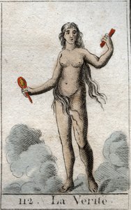 Representation of Truth as a Naked Young Woman Holding a Mirror. From 