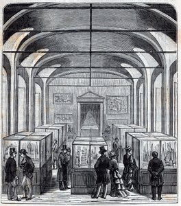 A room of the Conservatoire de Arts et Metiers in the 19th century (engraving in 