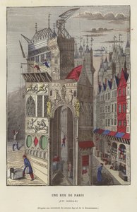 A street in Paris, 15th Century by French School
