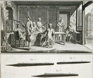 A sword shop interior, from the 