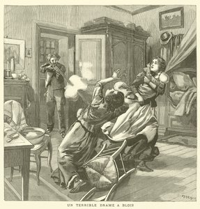 A Terrible Murder in Blois, France (engraving) by French School