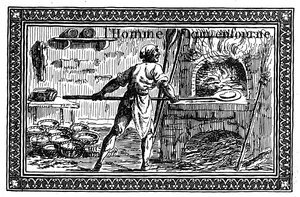 A Vignette Depicting Bread Making
