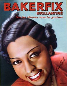 Advertisement for Bakerfix Hair Brilliantine Featuring Josephine Baker (1906-75)
