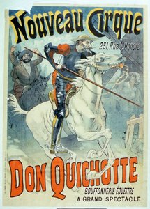 Advertisement for Don Quixote, New Circus, Horseback Buffoonery by French School