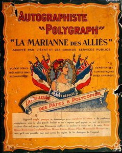 Advertisement for a copying machine at the time of the First World War