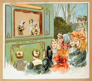 Advertising for Department Stores "Le Bon Marche" Representing a Group of Children Watching a Show, 20th century by French School