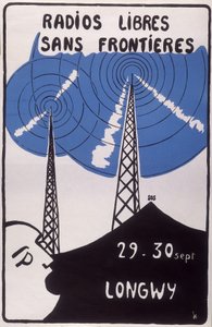 Advertising for free radio stations without borders in Longwy by French School