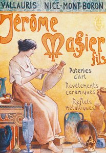 Advertising postcard for opening of Jmf Jerome Massier Fils store in Mont-Baron, France, 20th century by French School