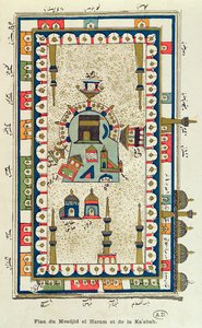 Aerial Plan of the Masjid-el-Haram and the Kaabah, Mecca by French School