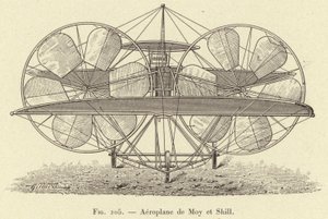 Moy and Shill Aeroplane (engraving) by French School