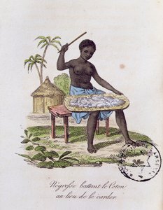 African Woman Beating Cotton by French School