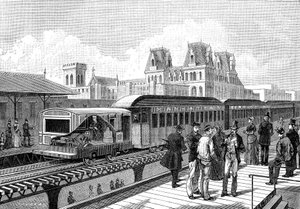 Air Metro (Electric) to New York in 1885 by French School
