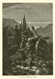 All night a-horseback by French School