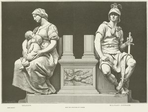 Allegories of Charity and Military Courage by French School