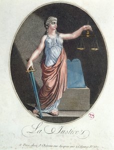 Allegory of Justice, published by J. Chereau, Paris, 1792 by French School