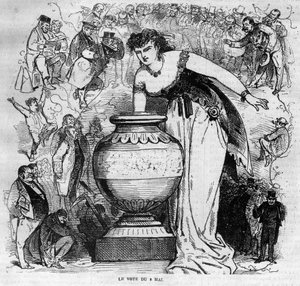 Allegory of the Plebiscite of 8 May 1870, Last Plebiscite Under the Second Empire - Engraving from 1870