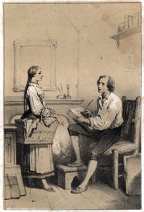 Alois Senefelder, a Czech poet and engraver, remains without a sheet of paper in a moment of anger and despair that led him to throw everything into the flames, wrote the note of the laundry by French School