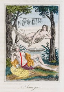 Amazons, illustration from Histoire des voyages autour du monde by J. Dufay, published by Courvalet & Co., Paris, 1826