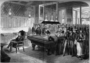 American Chess Player Paul Morphy Playing Blind Eight Chess Games at the Cafe de la Regence in Paris