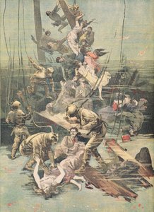 An Accident in Santander, Divers Looking for the Bodies of the Victims, illustration from 