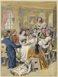 An engagement feast in Alsace by French School