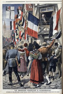 An old French soldier in German-occupied Strasbourg is permitted to display the French flag - 