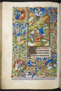 Announcement to the Shepherds, Add Ms 18850 f.70v Book of Hours (The Bedford Hours) c.1410-30
