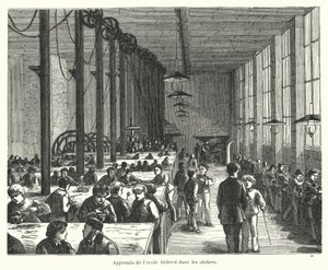 Apprentices in the workshops of the Ecole Diderot in Paris, France by French School