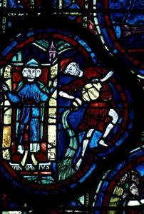 Aquarius, from the Zodiac Window, 13th Century