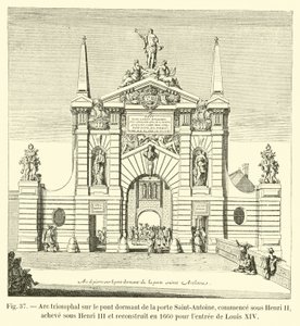 Triumphal Arch on the Dormant Bridge of the Saint-Antoine Gate, Started under Henry II, Completed under Henry III and Rebuilt in 1660 for the Entry of Louis XIV by French School
