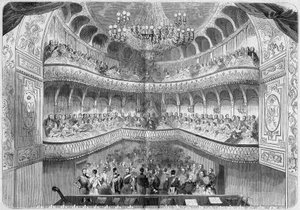 Interior View of the Theatre of the Palace of Fontainebleau. Engraving in Le Monde Illustré n°61 of 12 June 1858 by French School