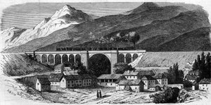 View of the Bellegarde Viaduct on the Railway Line Connecting Lyon to Geneva