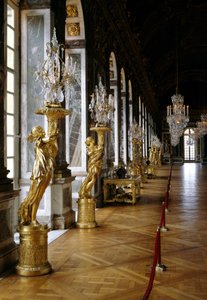 Architecture: View of the Restored Ice Gallery. Versailles. Musee du Chateau by French School