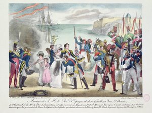 Arrival of His Majesty Ferdinand VII and His Family at Porte Sainte Marie, 1 October 1823 by French School