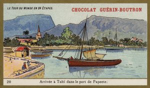 Arriving in the port of Papeete, Tahiti