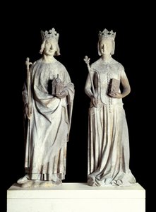 Statues of the King of France Charles V and Queen of France Jeanne de Bourbon by French School