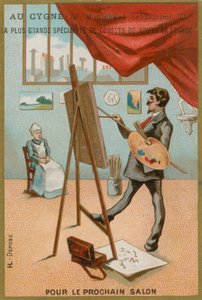 Artist painting a seated woman