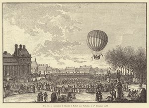 Ascension of Charles and Robert at the Tuileries, December 1, 1783 by French School