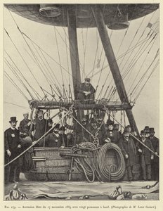 Free Ascent of November 17, 1889 with Twenty People on Board by French School