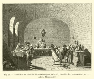 Assassination of Pelletier de Saint-Fargeau, 1793, at Fevrier