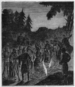 Ateshgah of Baku - fire worshippers temple in Azerbaijan - Engraving in 