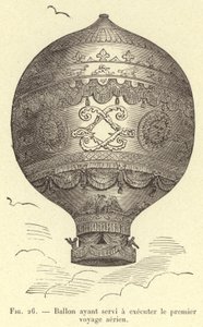 Balloon used for the first aerial voyage (engraving)